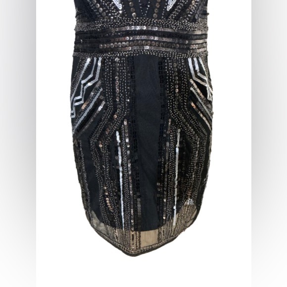 Boohoo Boutique Sequin Cap Sleeve Shift Party Mini Dress Size 8 - Picture 4 of 11